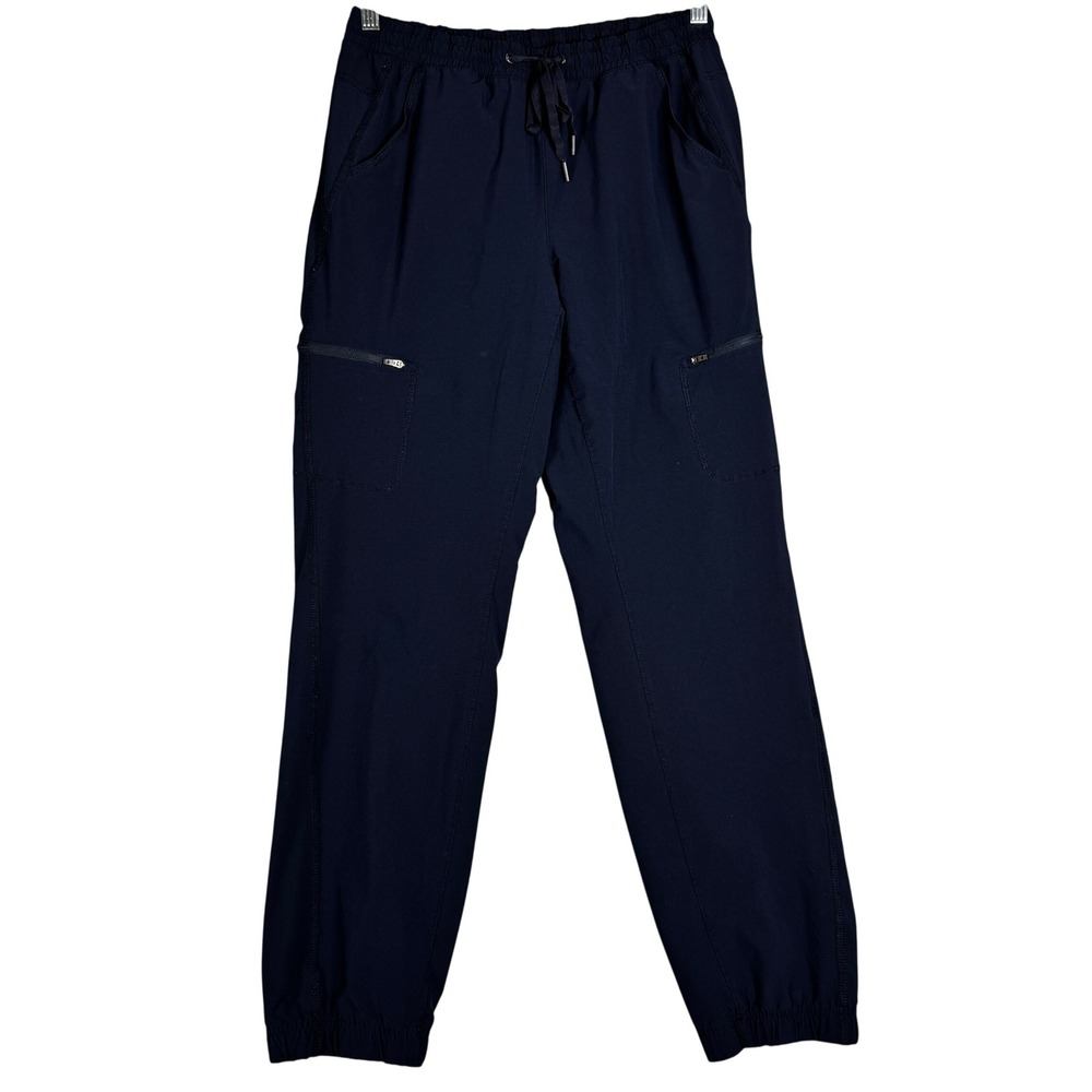 Eddie Bauer Womens Navy Blue Cargo Pants Lined Plaid Size 6 Jogger Style